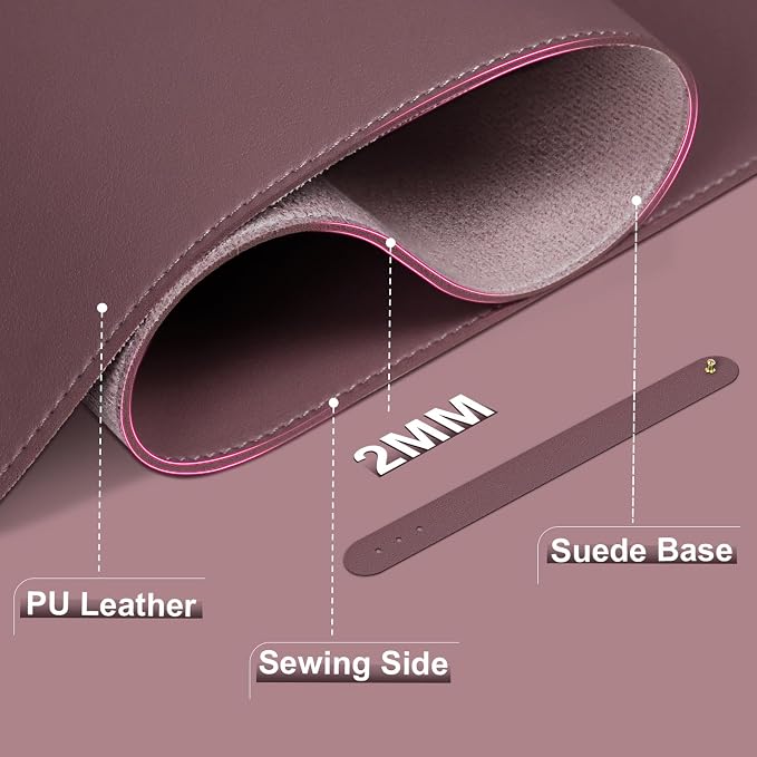 Desk Pad Protector, Leather & Suede Desk Mat, Non-Slip Desk Pad Mat, Large - Image 2