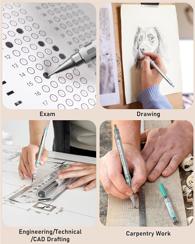 Nicpro Blocky Gear Metal Mechanical Pencil Set - Image 6