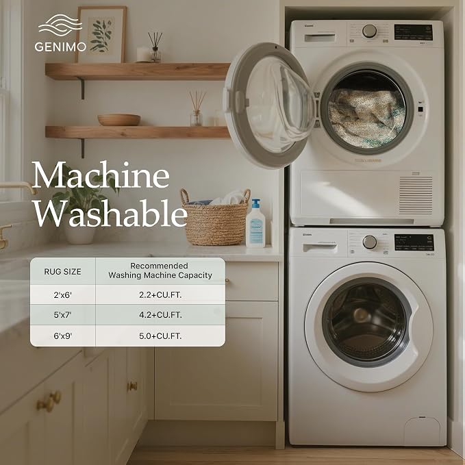 GENIMO Washable Rug-6x9 Area Rugs Lightweight Foldable, Modern Pet Friendly Low - Image 4