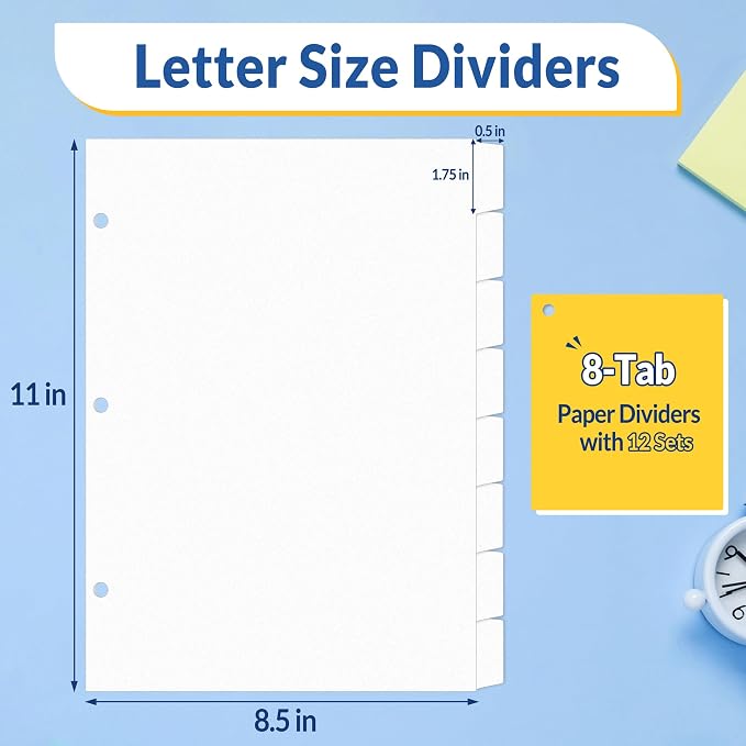 SUNEE Binder Dividers with Tabs - Image 2
