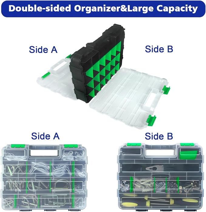 Tools Organizer Box Small Parts Storage Box 50-Compartment Double Side Hardware - Image 2