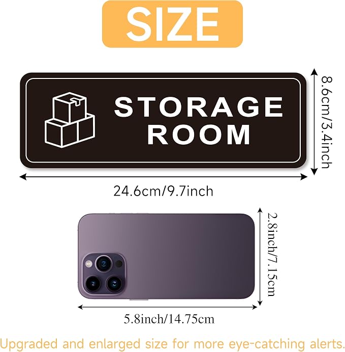 Storage Room Door Sign for Business and Home, Self-Adhesive Durable Modern - Image 2