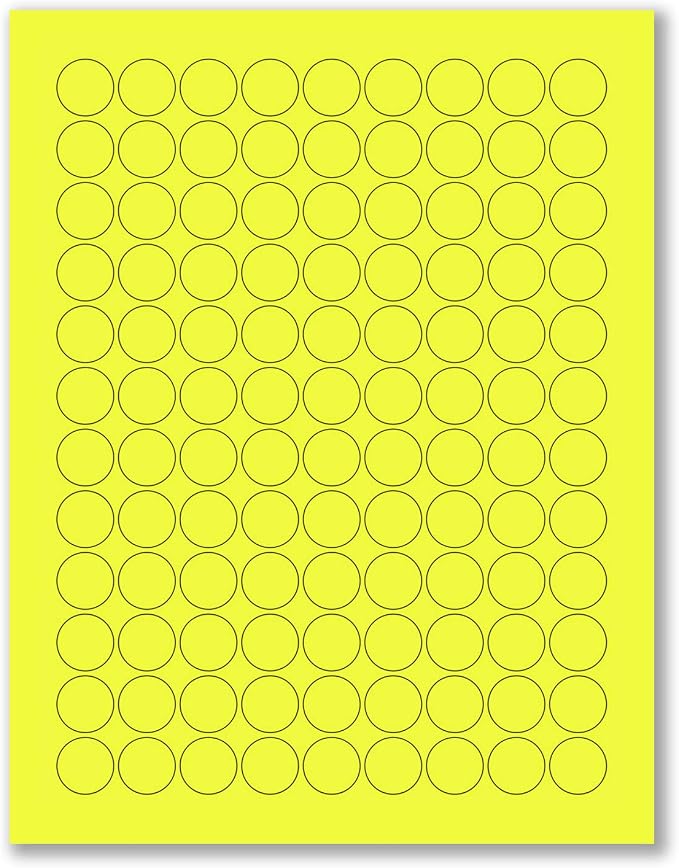 8-1/2 x 11" Neon Color High Light Fluorescent Labels by NextDayLabels