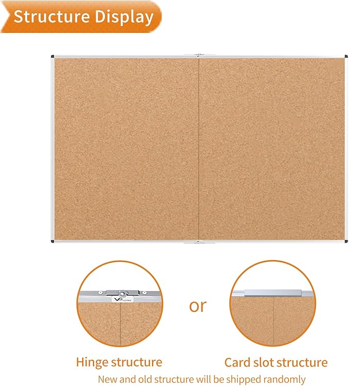 VIZ-PRO 72" x 48" Large Cork Bulletin Board, Foldable & Wall-Mounted Notice Pin - Image 3