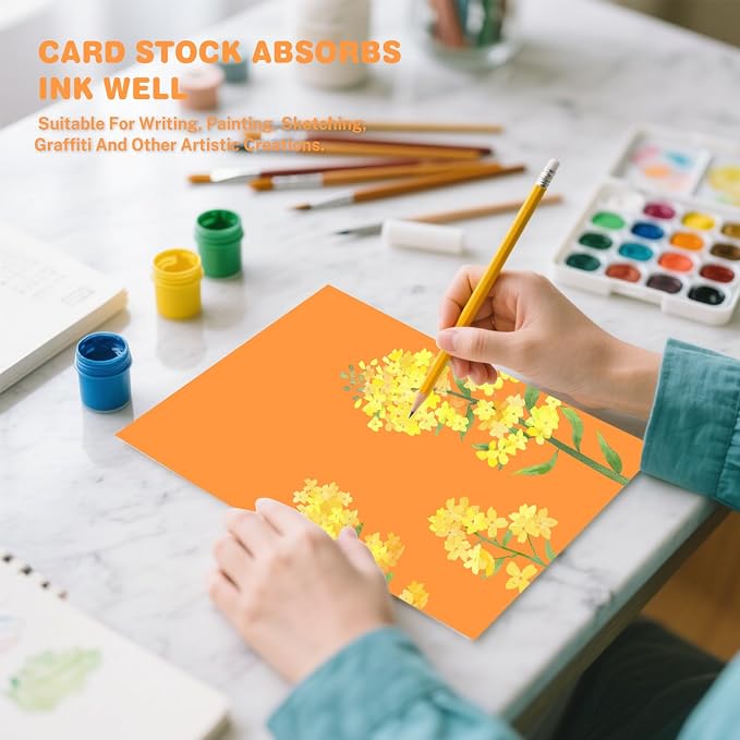 Light Orange Cardstock 8.5 X 11, 40 Sheets Neon Orange Card Stock, 75lb/ 200gsm - Image 6