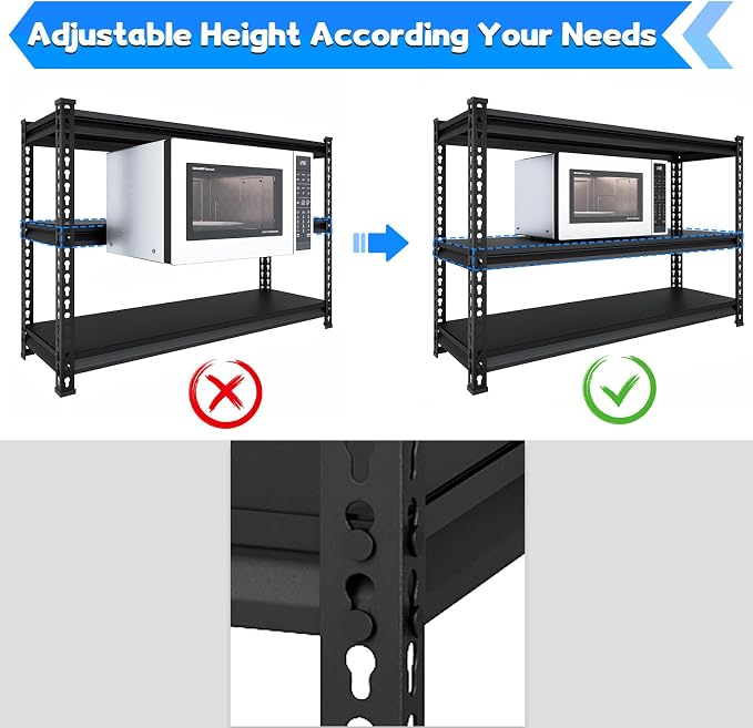 SDXYSTCE 48" W Garage Shelving Heavy Duty, 1500LBS Loads Adjustable Garage - Image 7