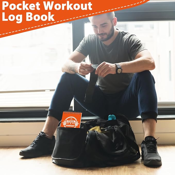 gisgfim 3 Pcs Fitness Journal for Men Women Workout Lifting Log Book Planner - Image 6
