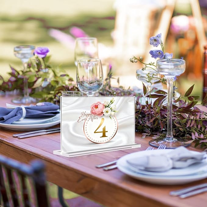 Acrylic Sign Holder 7x5, 6 Pack Clear Double Sided Table Sign Holder Horizontal - Image 2