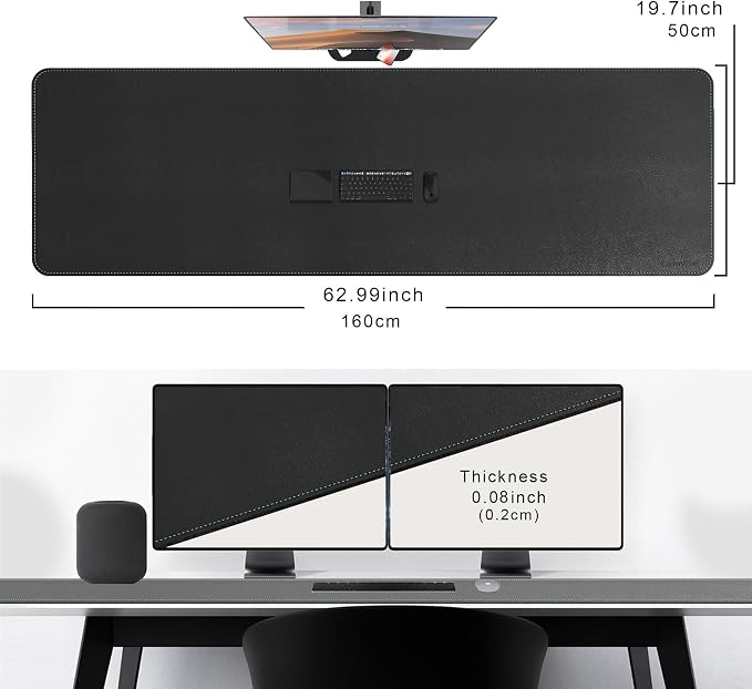 CENNBIE Leather Desk Mat Large, Extended Non-Slip Mouse Pad, Waterproof PU - Image 2