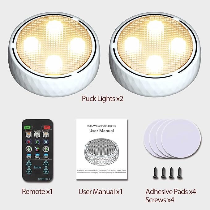 Onumii Puck Lights with Remote Battery Operated ED Under Cabinet Lighting - Image 6