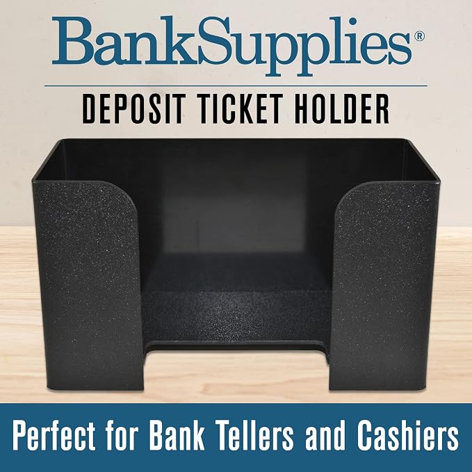 BankSupplies Deposit Ticket Holder | 10W x 4D x 6H | Black Textured, Molded - Image 6