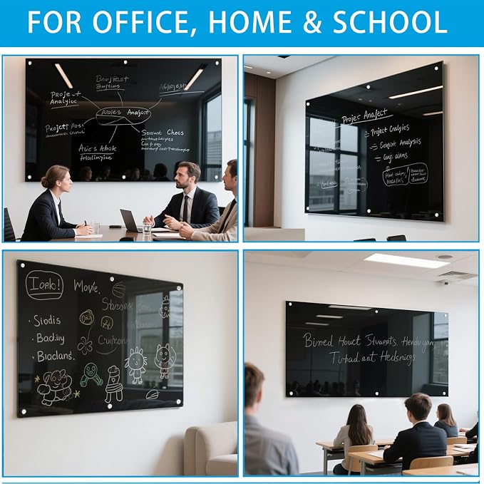 Glass Dry Erase Black Board - Image 6