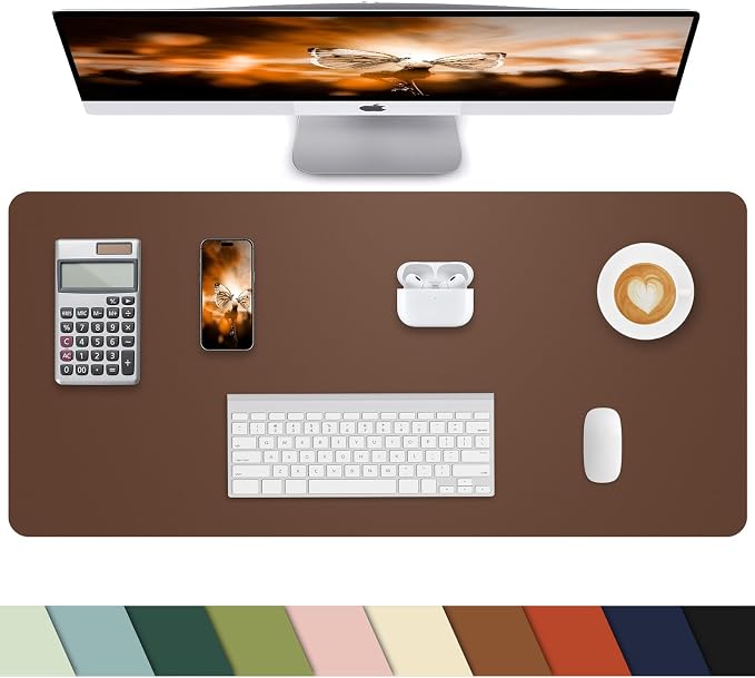 PULeather Non-Slip Desk Mat, Large Mouse Pad & Laptop Desk Pad by cebowa
