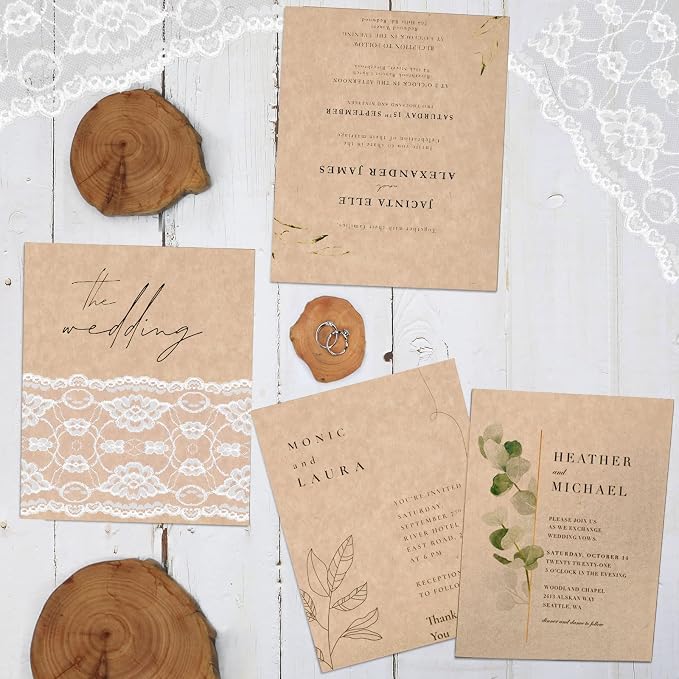 24 Sheets Parchment Cardstock 8.5 x 11 Textured Printer Paper, Goefun 90lb Tan - Image 5