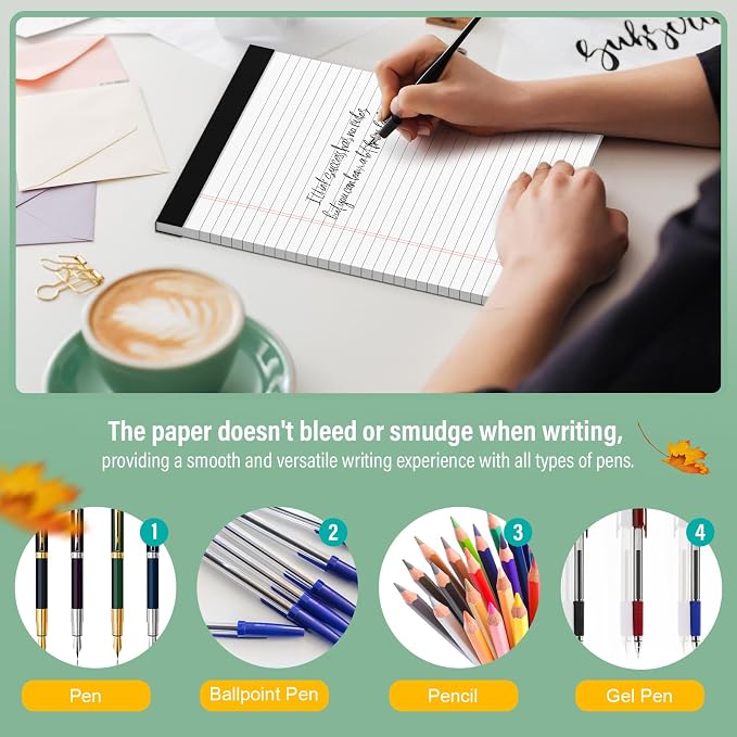 2 Pcs Legal Pads 8.5 x 11 Note Pads 8.5 x 11 Inch Notepad 60 Sheets Writing - Image 6