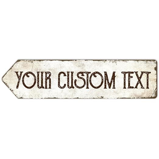 Rustic Custom Sign, Personalized Left Directional Metal Composite Street Sign by SigoSigns