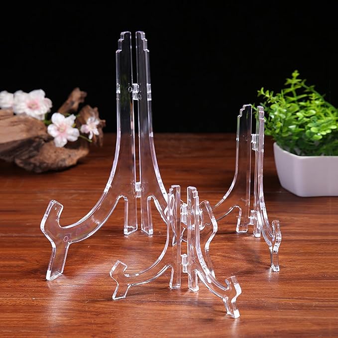 LonlyEagle 12 Pack 3 Inch Clear Plastic Easels or Stand/Plate Holders to - Image 3