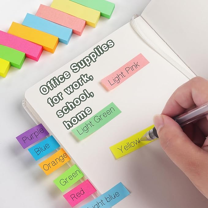 30 Pads 0.5x1.8 Sticky Notes Flags Tabs Page Markers 10 Bright Color Sticky - Image 7