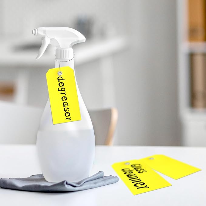 XUWAIDSGN 100Pcs Yellow Plastic Shipping Tags, 4 3/4" x 2 3/8", Waterproof - Image 7
