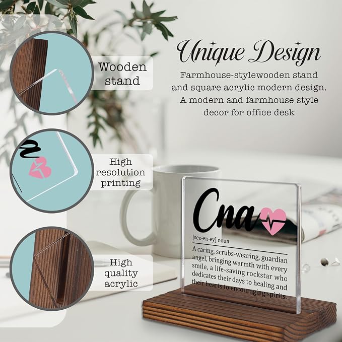 CNA Appreciation Gift Desk Sign, Thank You Plaque - Image 3