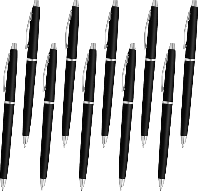 DISCOUNT PROMOS Langham Ballpoint Pens Set of 10, Bulk Pack by DISCOUNTPROMOS