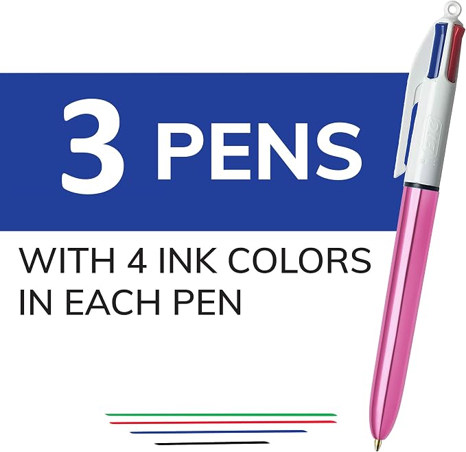 BIC 4 Color Shine Retractable Ballpoint Pen - Image 2