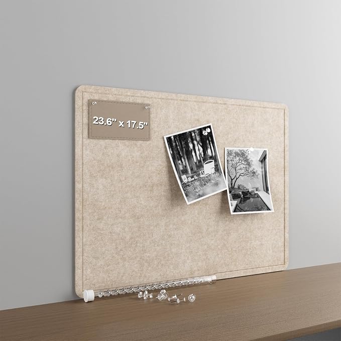 Large Felt Bulletin Board for Wall, Soft Felt Cork Board for Office, Home by CreateYourIdealSpace