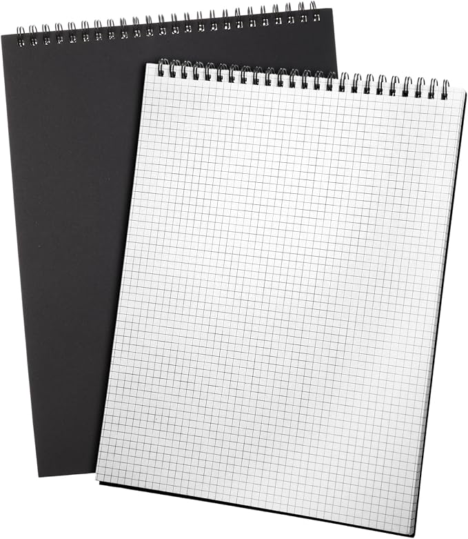 Engrowtic Top Spiral Graph Paper Notebooks 8.7 X11.4 Inch A4 Grid Paper Notepad by Engrowtic