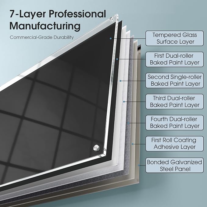 MaxGear Glass Whiteboard Wall Mounted, Frameless Magnetic Dry Erase Board - Image 9