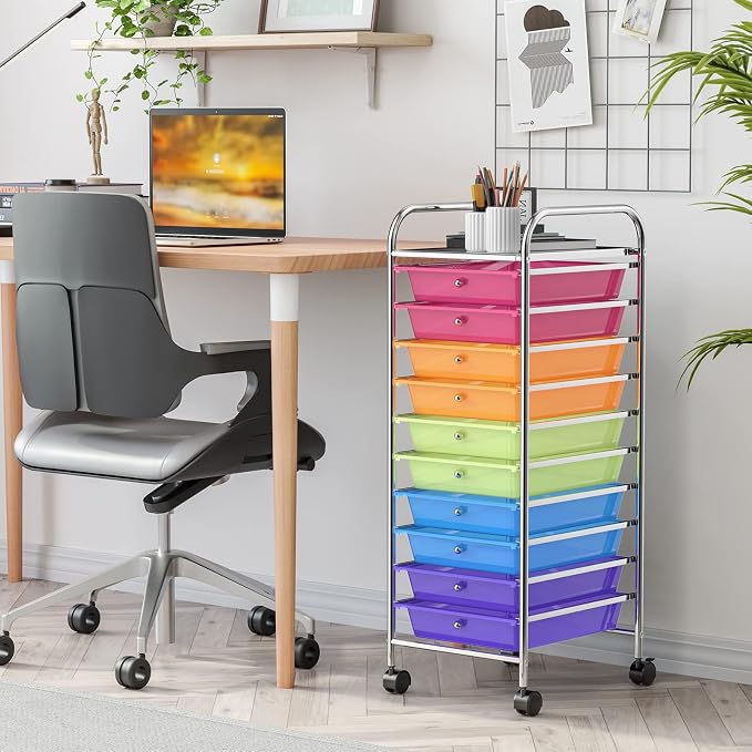 GLACER 10 Drawers Rolling Cart, Storage Cart - Image 2