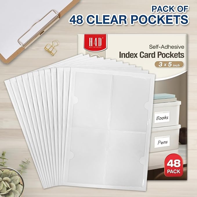 H4D 48 Pack Labels for Storage Bins, Tote Label Pockets for Organizing Storage - Image 2