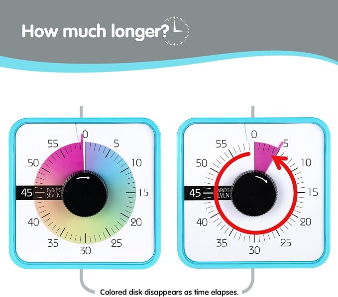 Visual Timer 7.5 inch; 60 Minute 1 Hour Countdown Timer - Image 5