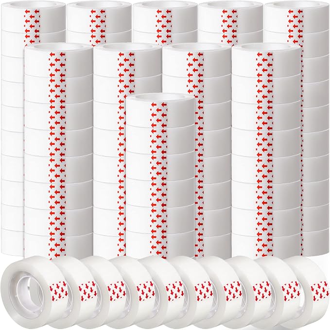 Yahenda Invisible Tapes, 96 Rolls 0.75x1000 Inches Clear Matte Finish Tape by Yahenda