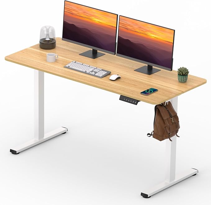 Adjustable Stand Up Desk with Memory Preset, Electric Standing Desk 55x 24 Inch by FitStand