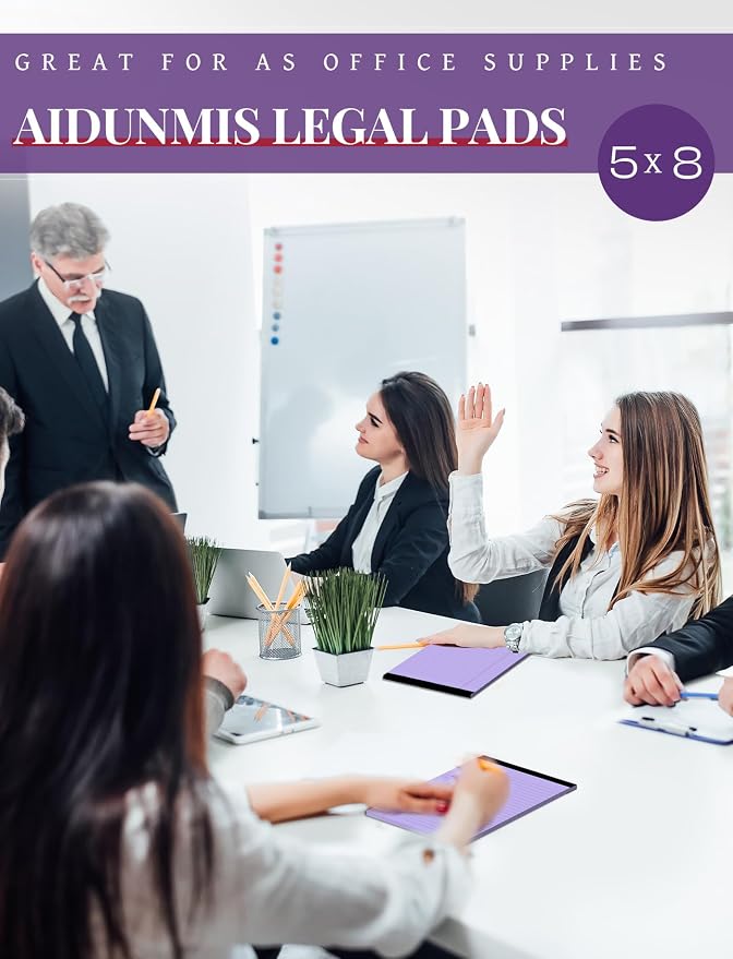 7pcs Small Legal Pads 5x8 Note Pads Purple Notepad College Ruled Notepad 5x8 - Image 6
