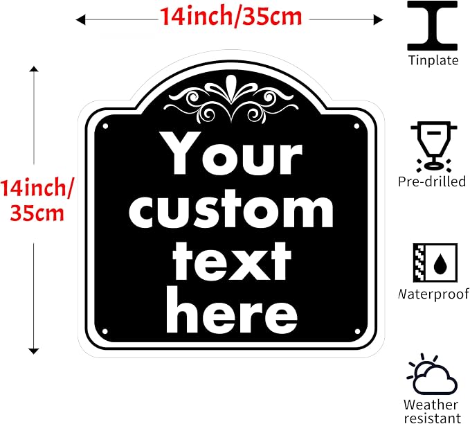 HK SIGNS Custom Indoor/Outdoor Aluminum Weatherproof Metal Sign, Modern - Image 2