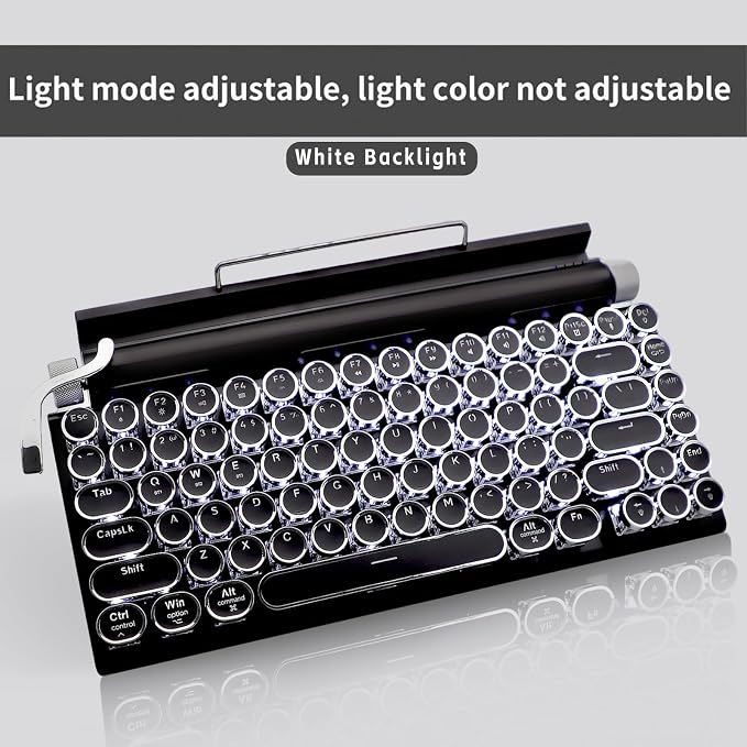 Adventurers Typewriter Style Retro Mechanical Keyboard, 83 Key Bluetooth 5.0 - Image 6
