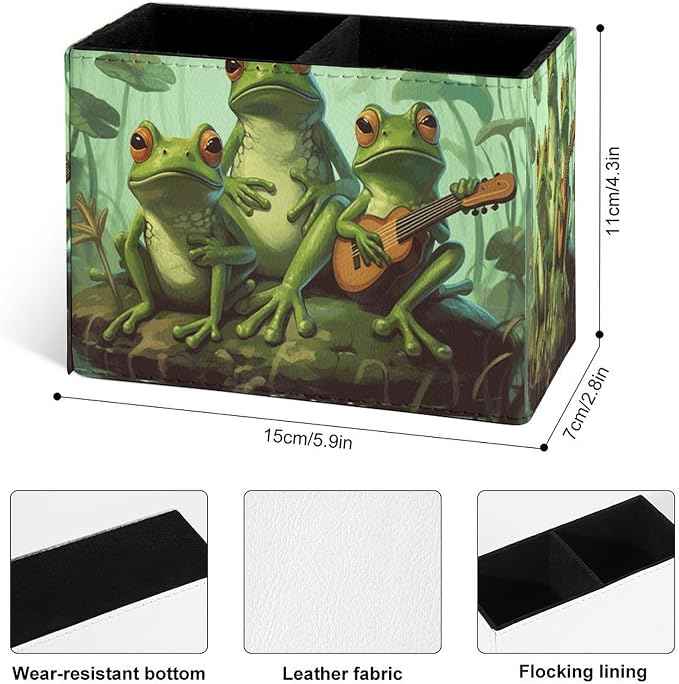 Famame Cute Funny Frog Music Team Pencil Holder