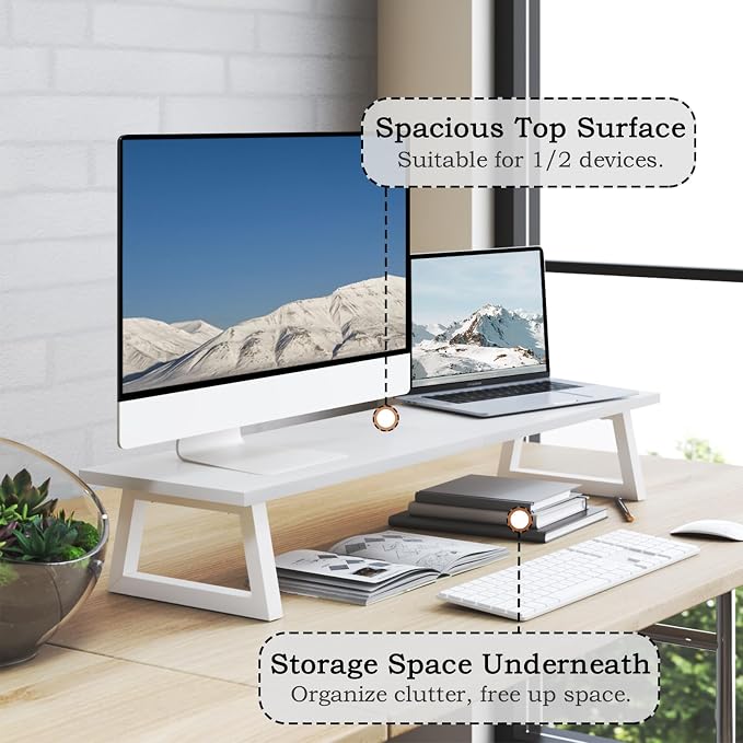 TEAMIX White Dual Monitor Riser - Image 2