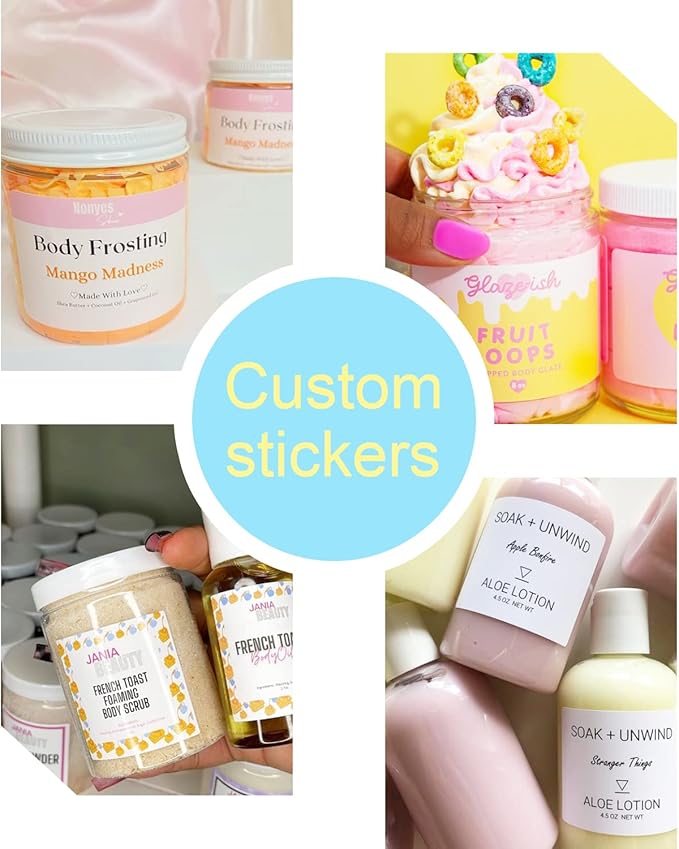 Custom 100-500 Stickers with Logo & Text, Business & Thank You Labels - Image 4