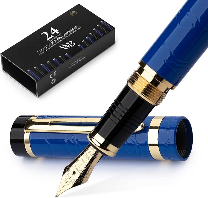Wordsworth & Black Primori Fountain Pen Set; Fine Nib, Gift Case, 24 Ink by WordsworthBlack