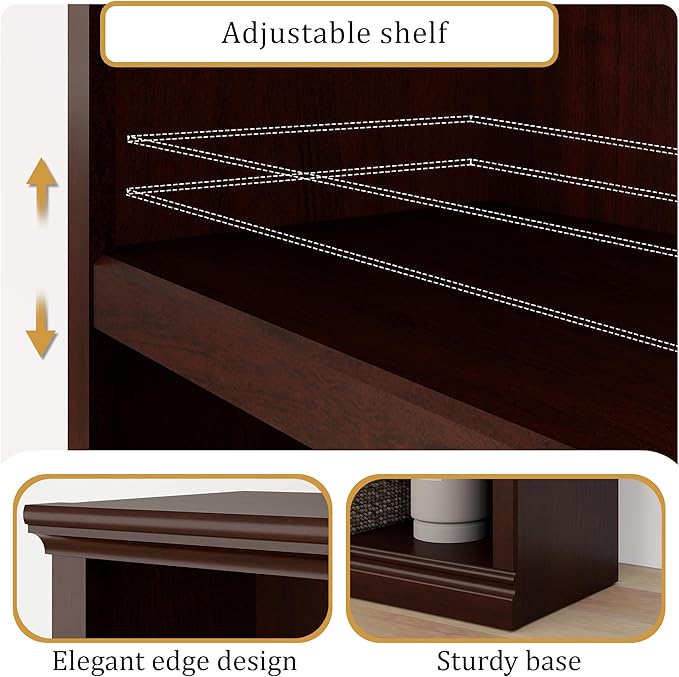blini 2-Shelf Bookcase Wooden Bookshelves 33in Wide Floor Standing Display - Image 3