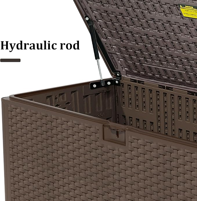 PATIOEASY 180GAL Deck Box -Grey, Wheeled Footlocker, Waterproof Resin Storage - Image 7