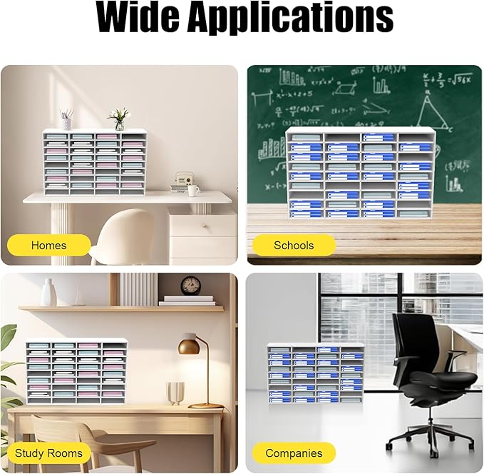 Literature Organizer with 36 Compartments | Adjustable Desktop File Sorter Mail - Image 6