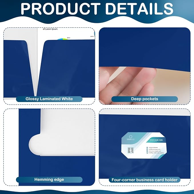 Yeaqee 200 Pack 2 Pockets Glossy Laminated Paper Folder First Day of School - Image 3