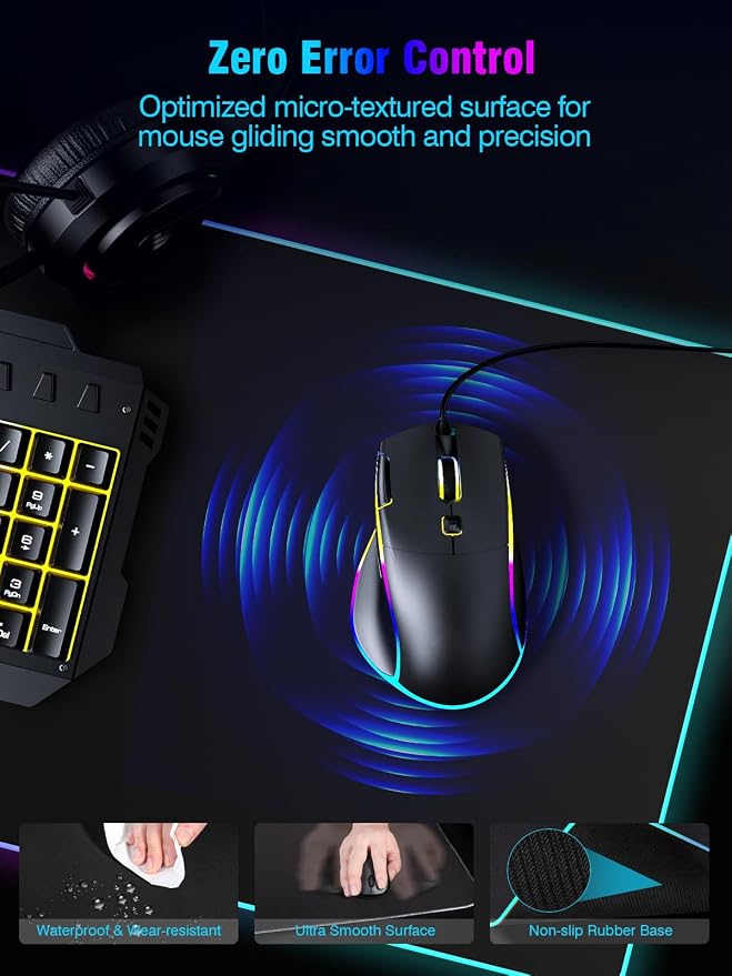 Miroddi RGB Mouse Pad with Wireless Charging Gaming Mousepad, 31.5"x15.75" - Image 6