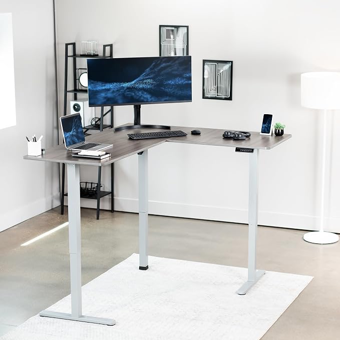 VIVO Electric Corner 63 x 55 inch L-Shaped Standing Desk, Memory Height - Image 2