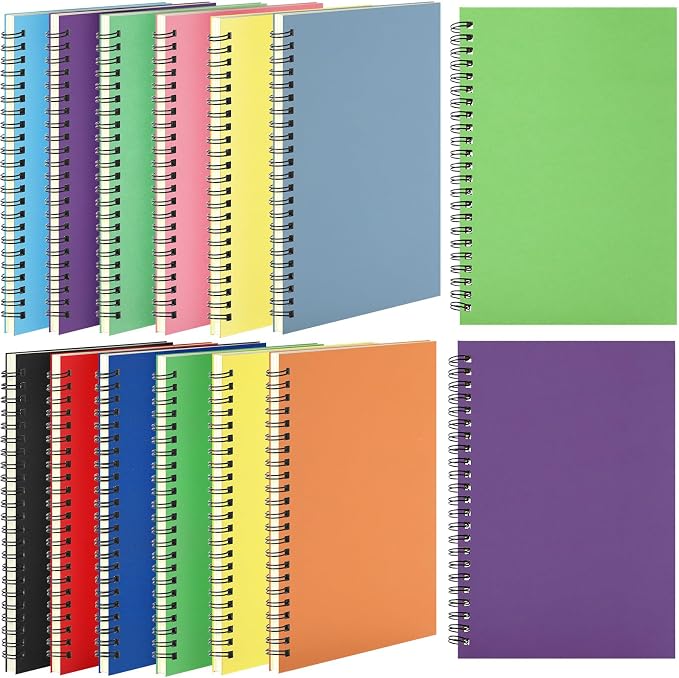 Leelosp 12 Pack Small Spiral Notebook 5 x 7 Inch Lined College Ruled Spiral by Leelosp