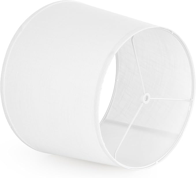 Large White Texture Lamp Shades-14"Top × 16" Bottom × 11" High, Drum Lampshades - Image 4