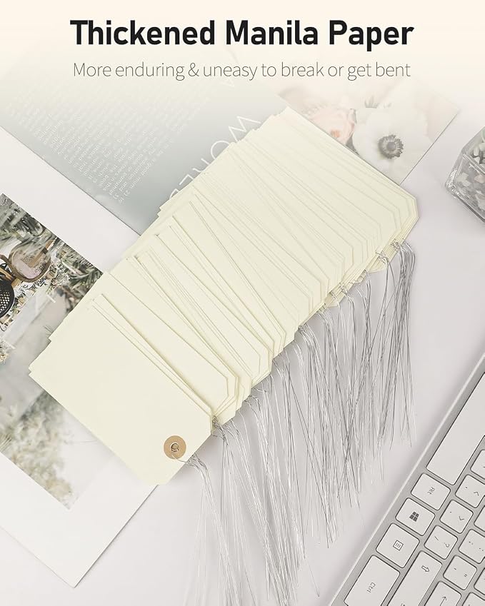 Uniclife 200 Pcs Manila Tags Blank Shipping Tags - Image 3